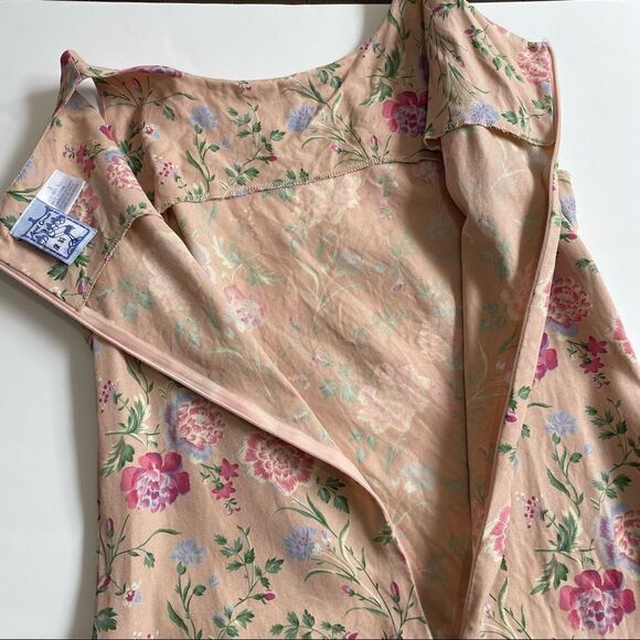 Vintage April Cornell Silk Floral Sleeveless Dress Sz 3 - Picture 6 of 9